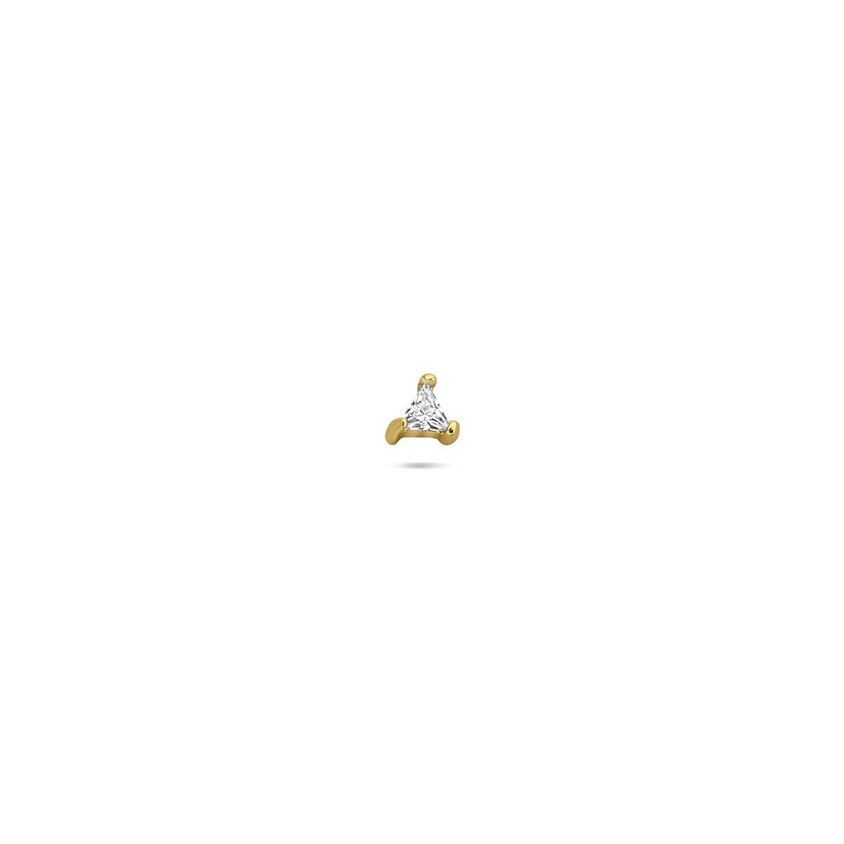 Piercing en argent 925 doré avec zirconia triangulaire.