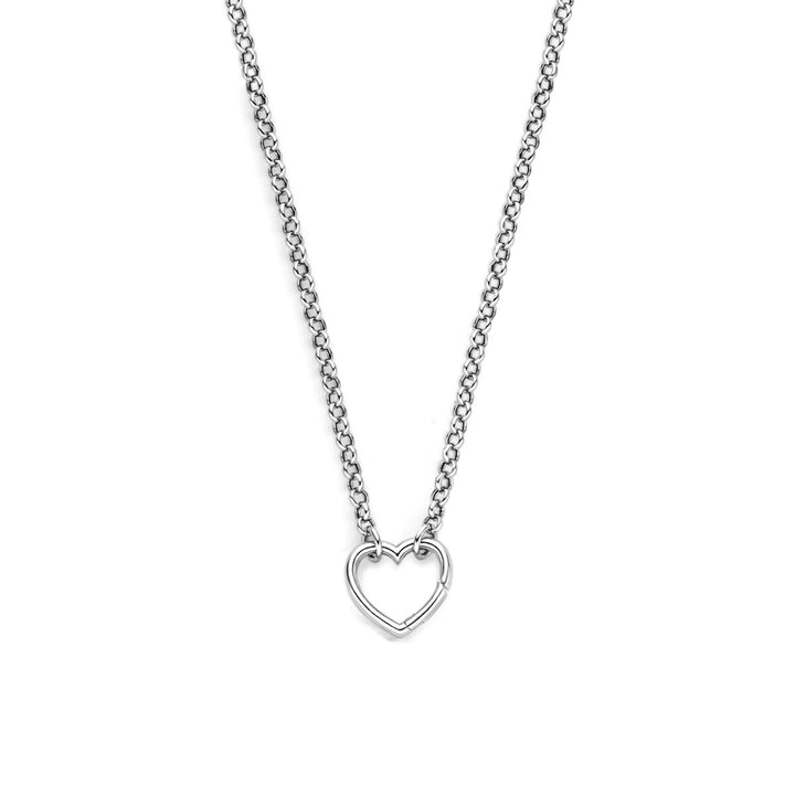 Gerhodineerd 925 zilveren collier met hartje