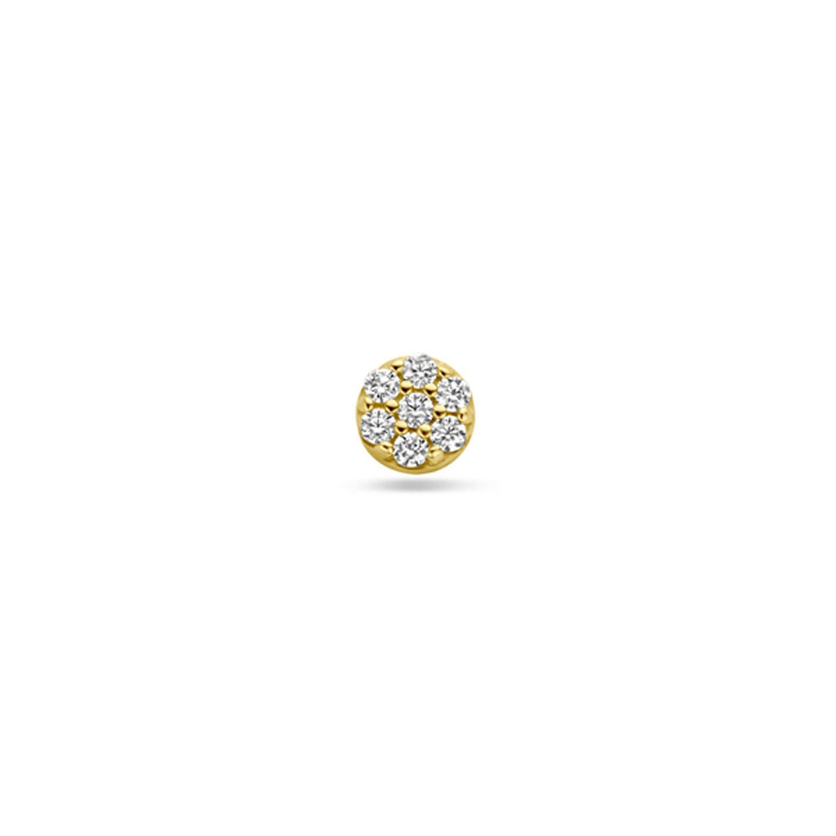 Piercing en or jaune 9 carats avec pavé de zirconiums de 3,5 mm.