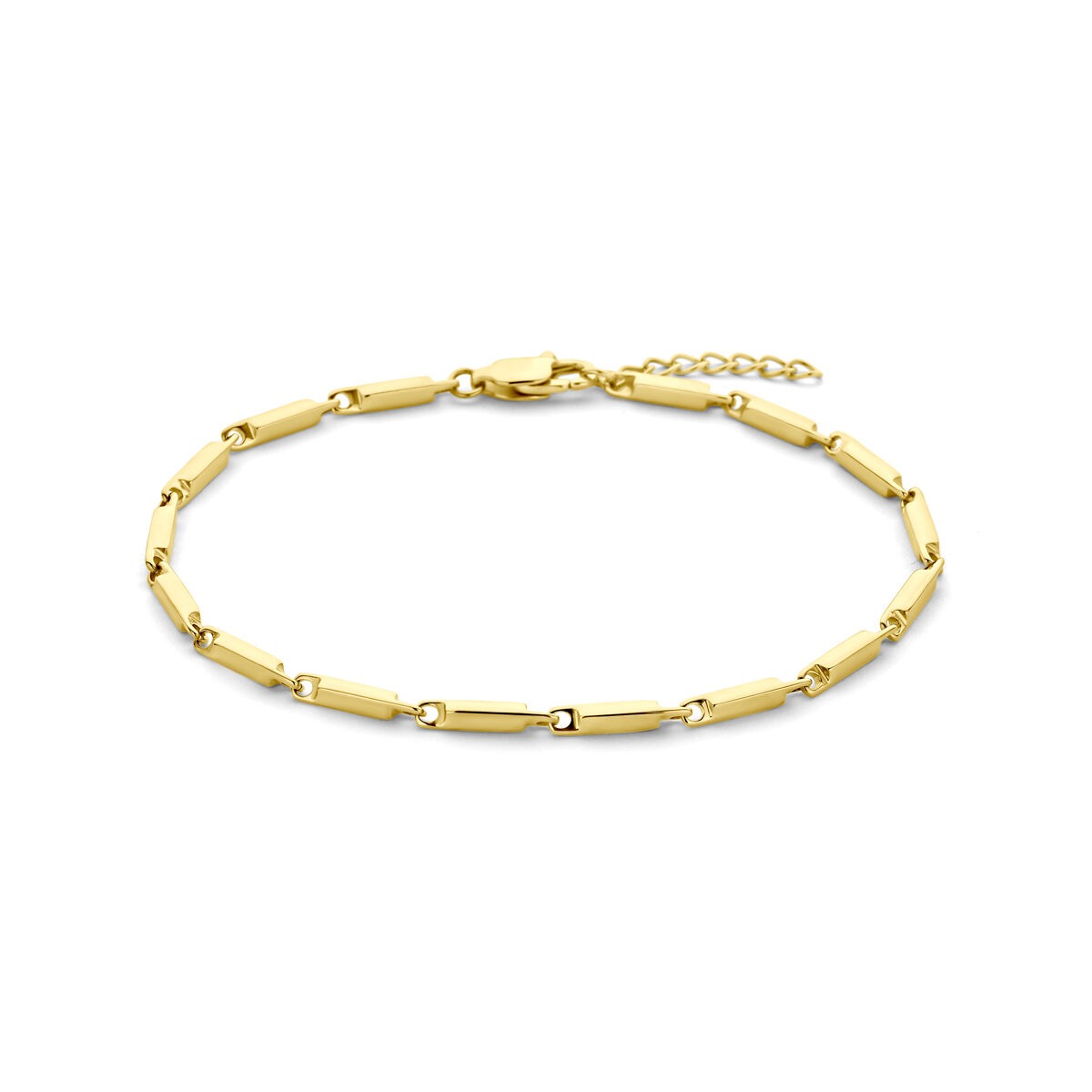 Bracelet en acier doré de 2,5 mm avec un prolongement.