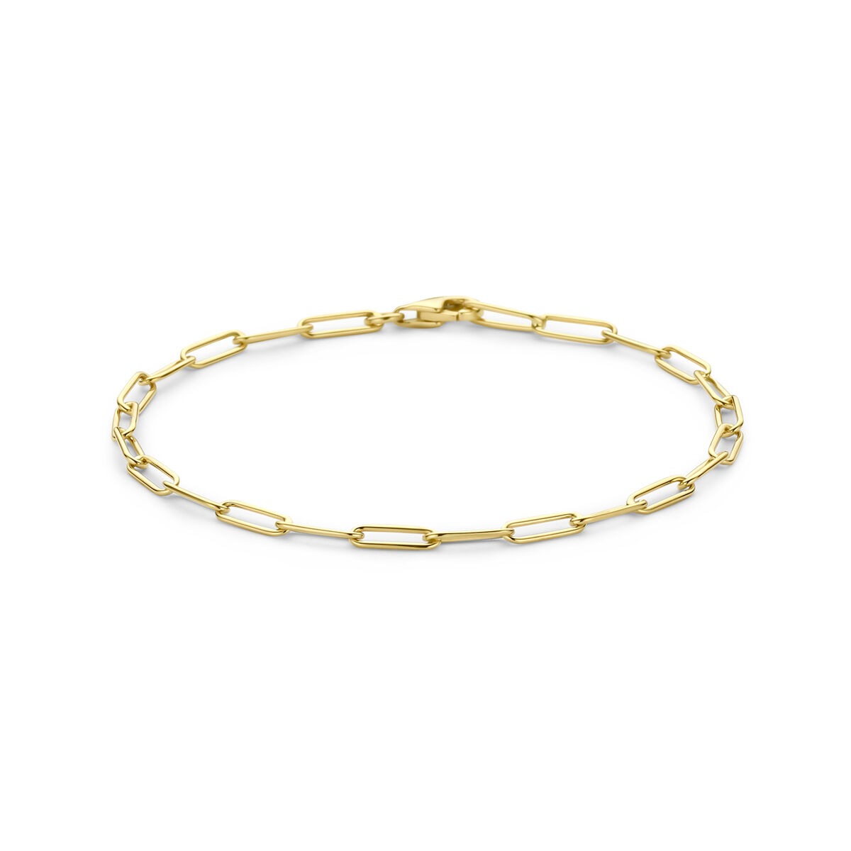 Bracelet en or jaune 14 carats avec maillons en forme d'ancre.