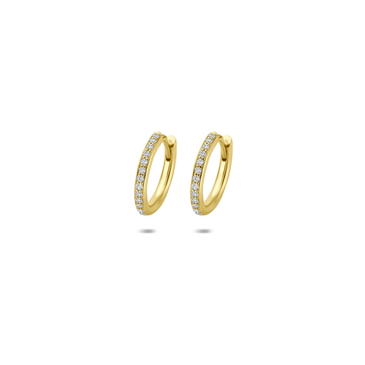 14k Geelgouden klapoorringen met diamant