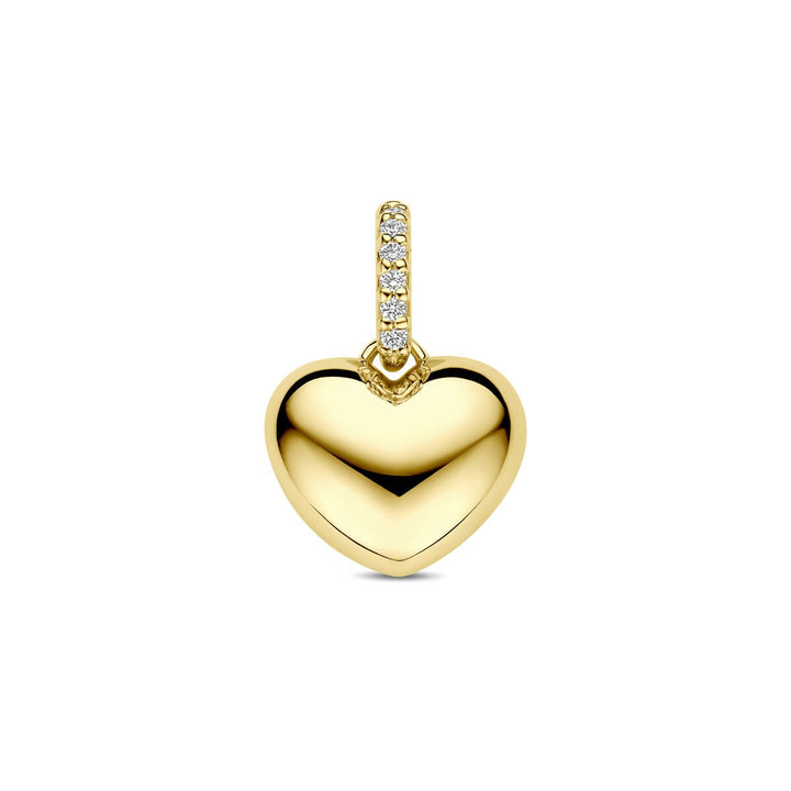 14k Geelgouden hartjeshanger met diamant