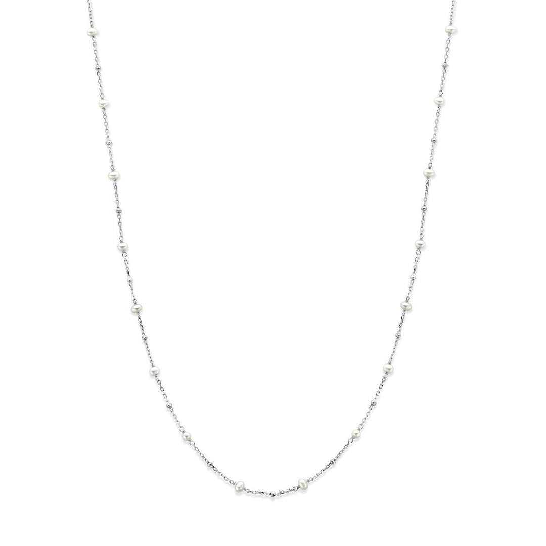 Gerhodineerd 925 zilveren collier met parels