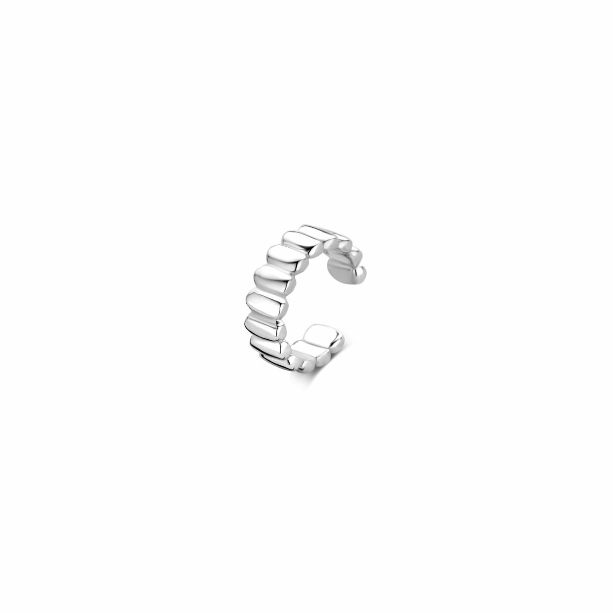 Ear cuff en argent rhodié avec des maillons en forme de goutte.