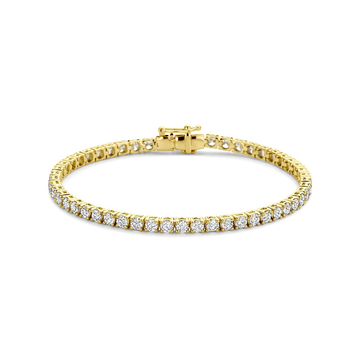 Bracelet en or jaune 14k avec diamants lab-grown de 5,00 ct.