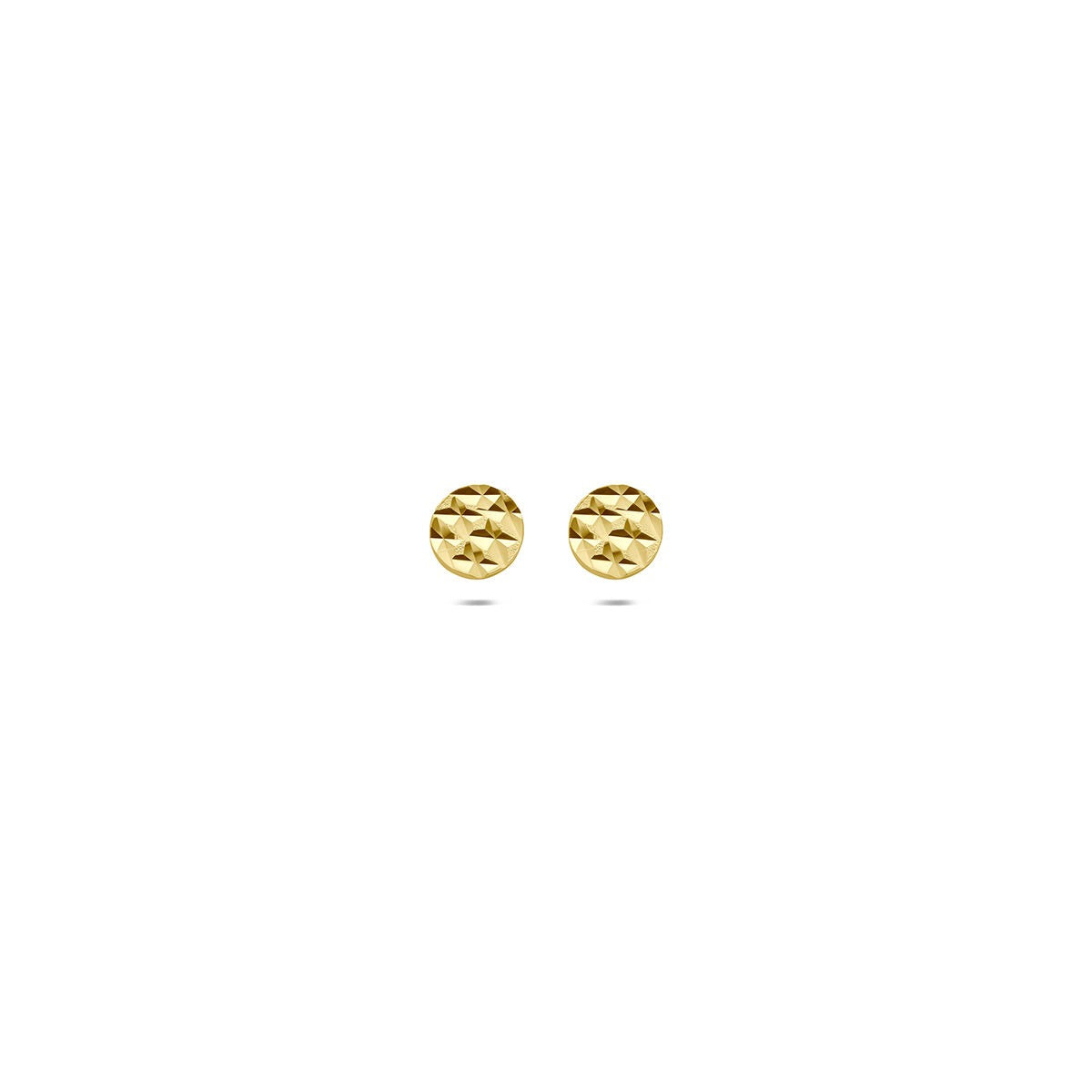 Boucles d'oreilles en or jaune 9 carats avec une finition texturée.