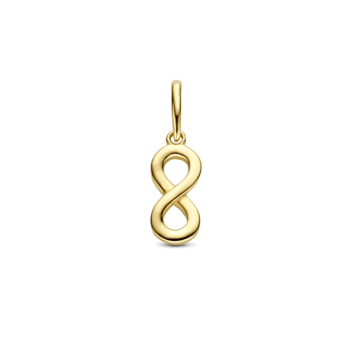 Pendentif en or jaune 9 carats en forme d'infini, symbole de lien éternel.
