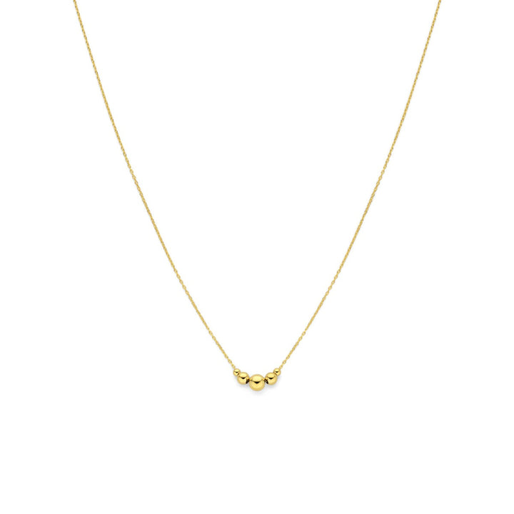 14k Geelgouden collier met bolletjes