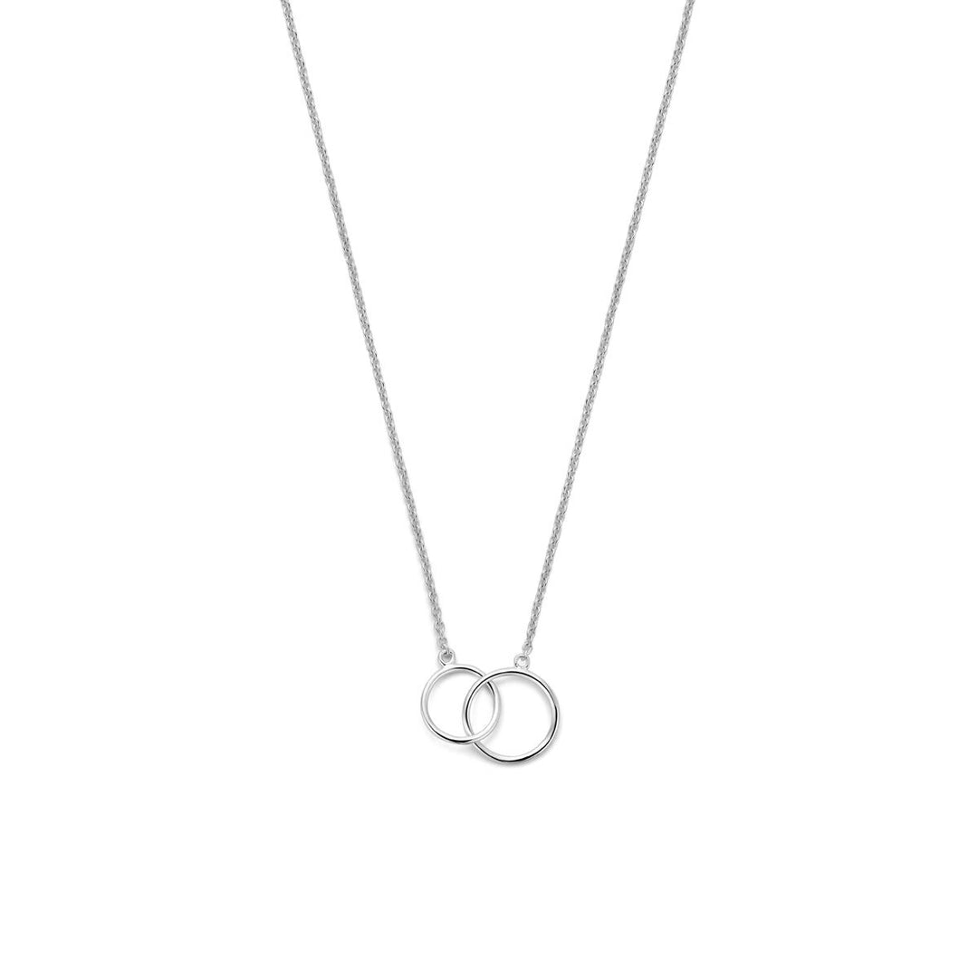 Gerhodineerd 925 Zilveren Collier met Rondjes