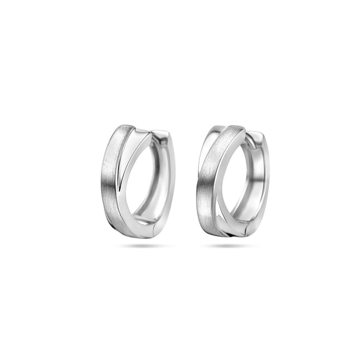 Zilveren klapoorringen met poli/matte afwerking – gerhodineerd