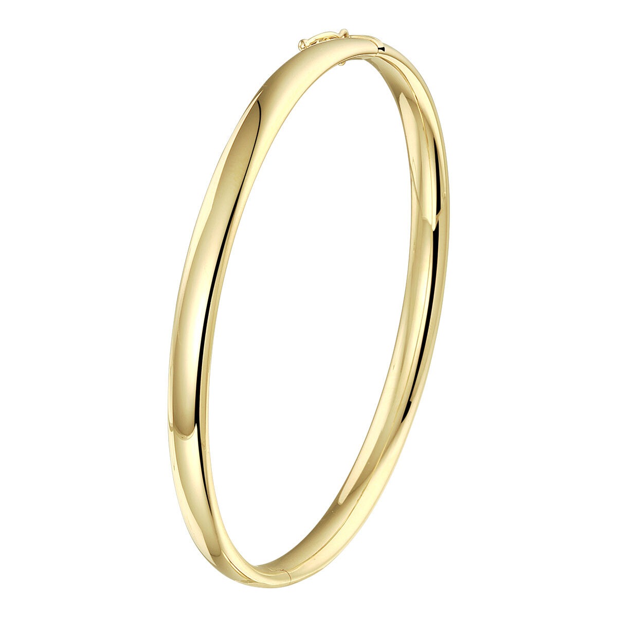 Bracelet jonc en or jaune 9 carats avec fermoir à charnière.