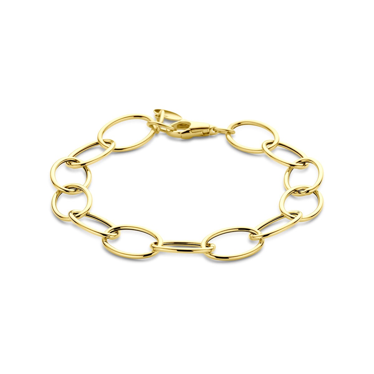 Bracelet en or jaune 14 carats avec maillons en fil.