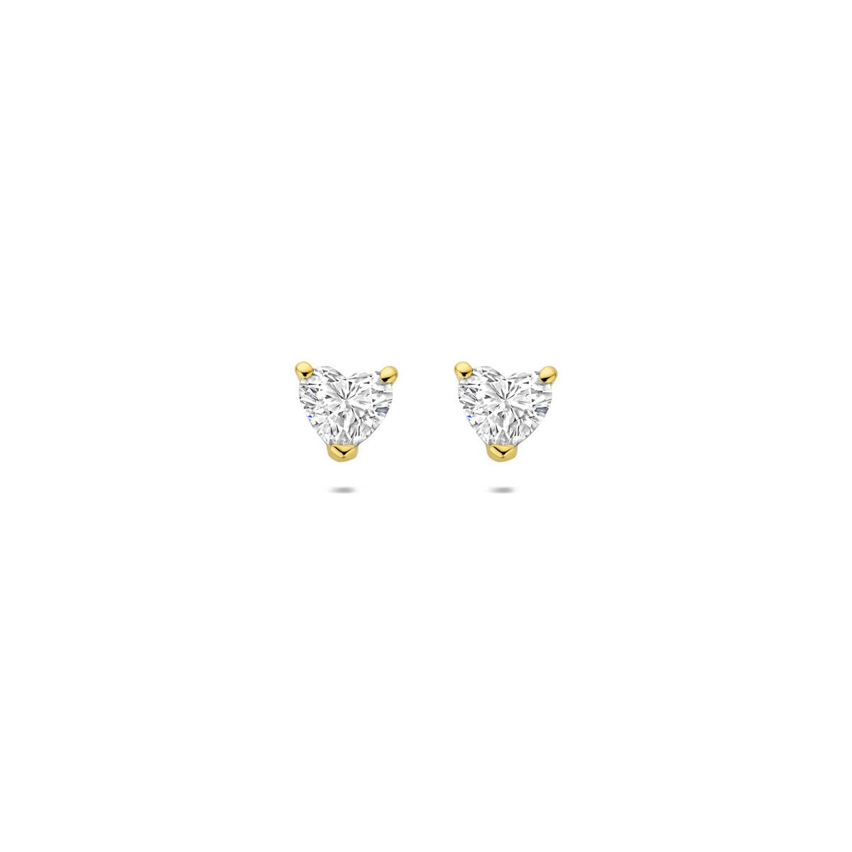 Boucles d'oreilles en or jaune 14k avec diamants lab grown en forme de cœur de 0,60 ct.