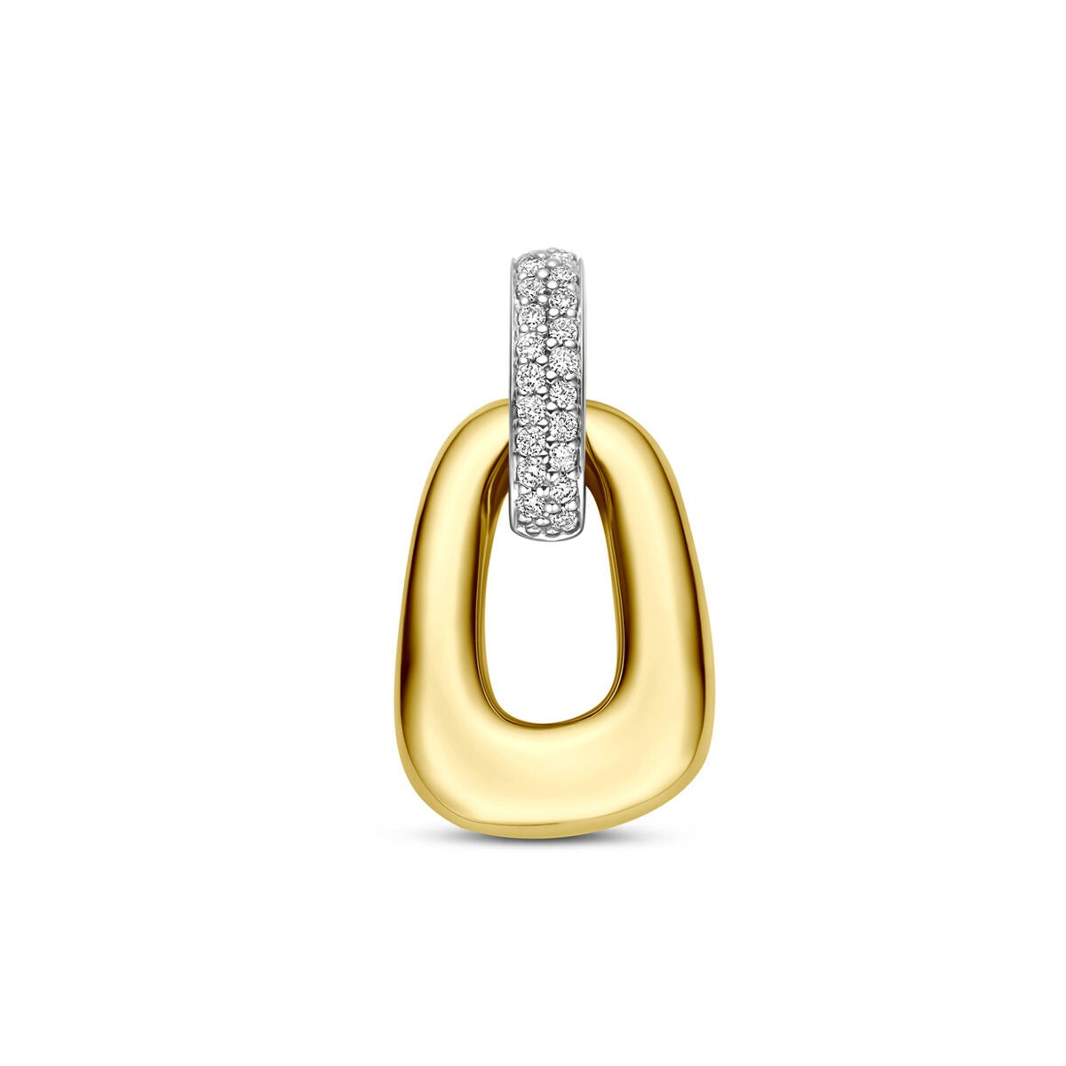 Pendentif en or bicolore avec un détail en diamant de 0,07 ct.