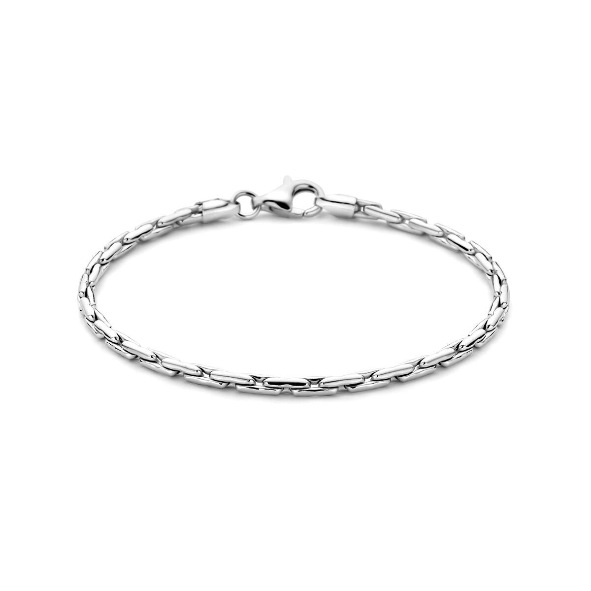 Bracelet en argent rhodié avec finition brillante, de style cardano.