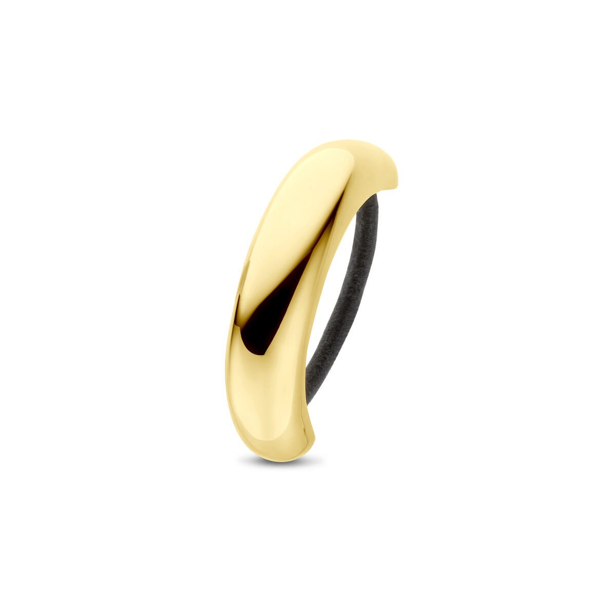 Bracelet jonc en acier avec ionisation dorée, de forme lisse et brillante, mesurant 76 mm.
