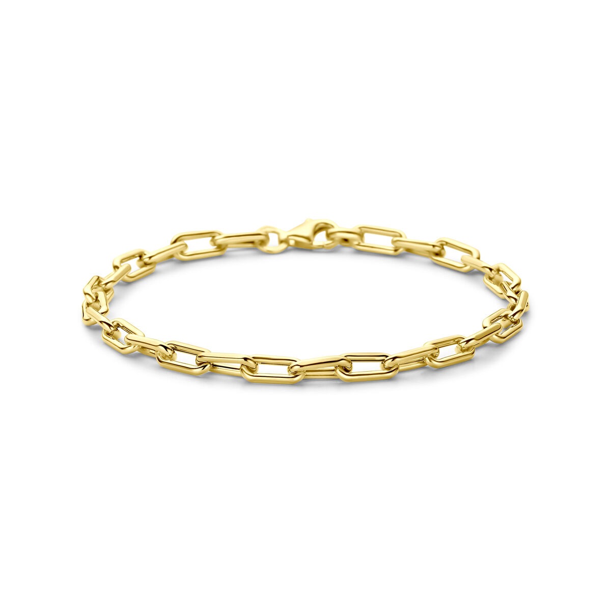Bracelet en or jaune 14 carats avec maillons en forme d'ancre.
