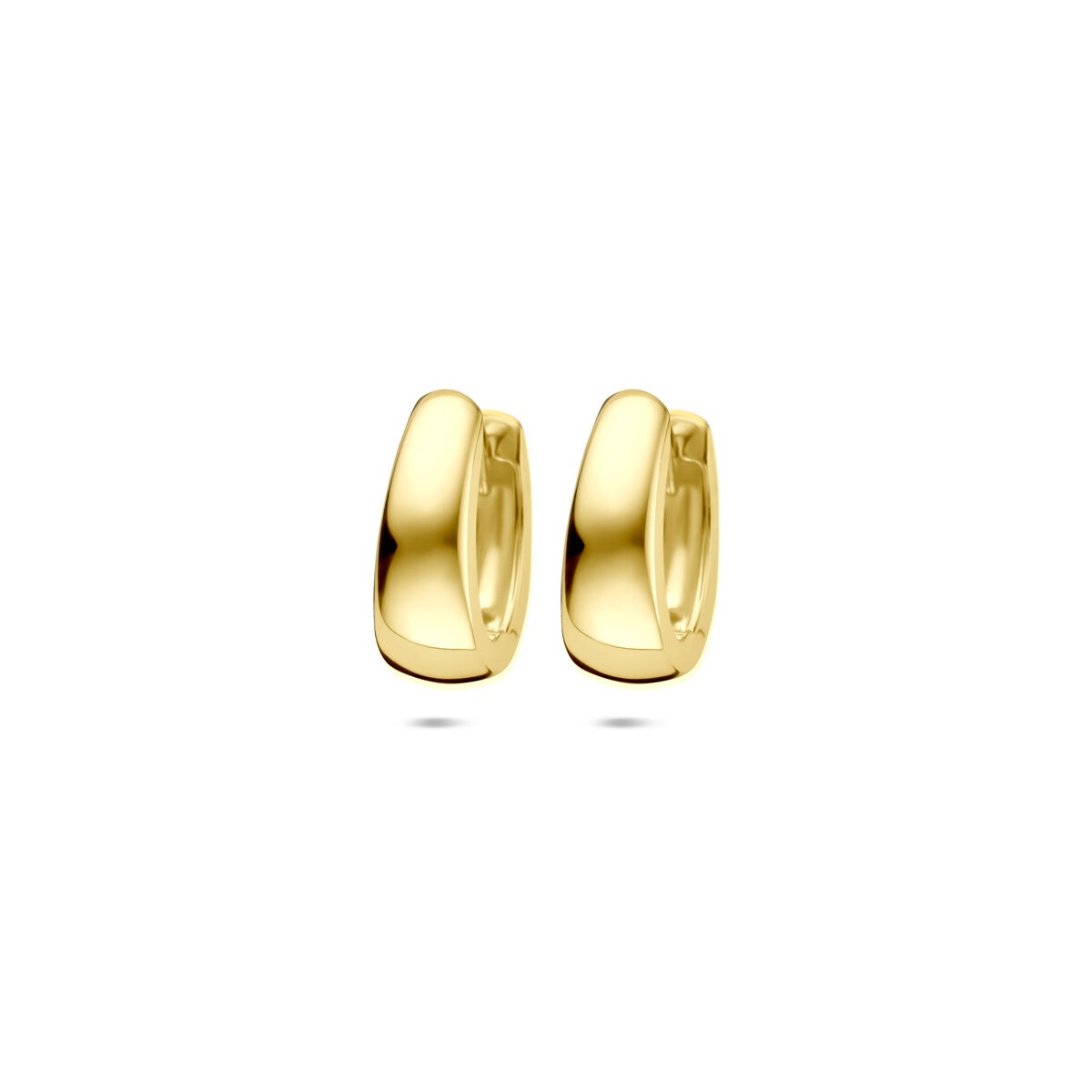 Boucles d'oreilles en or jaune de 9 carats, compactes et au design classique.