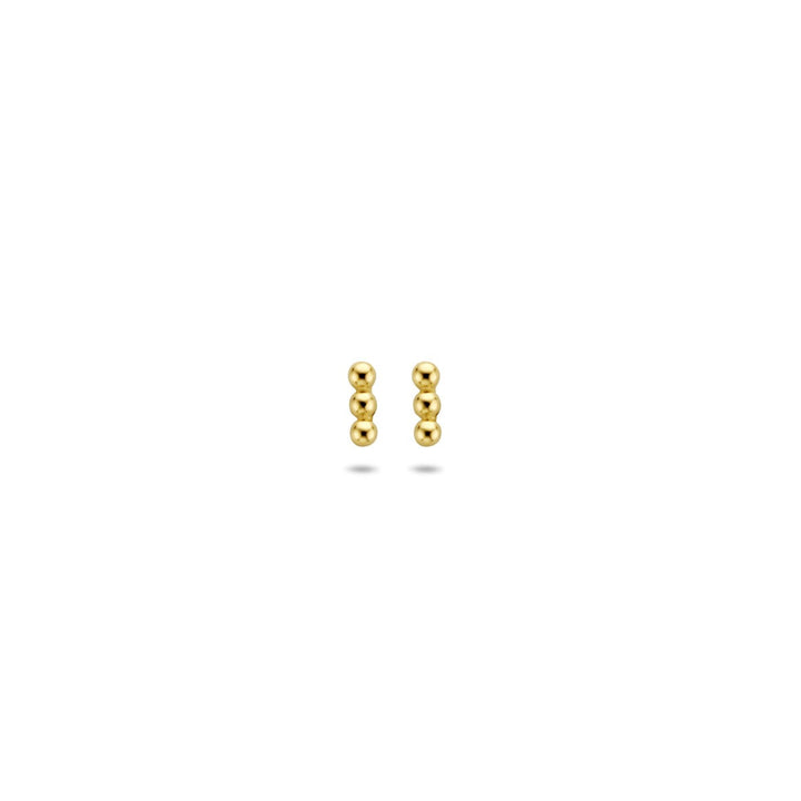 Gouden oorknoppen met 3 bolletjes – 14k