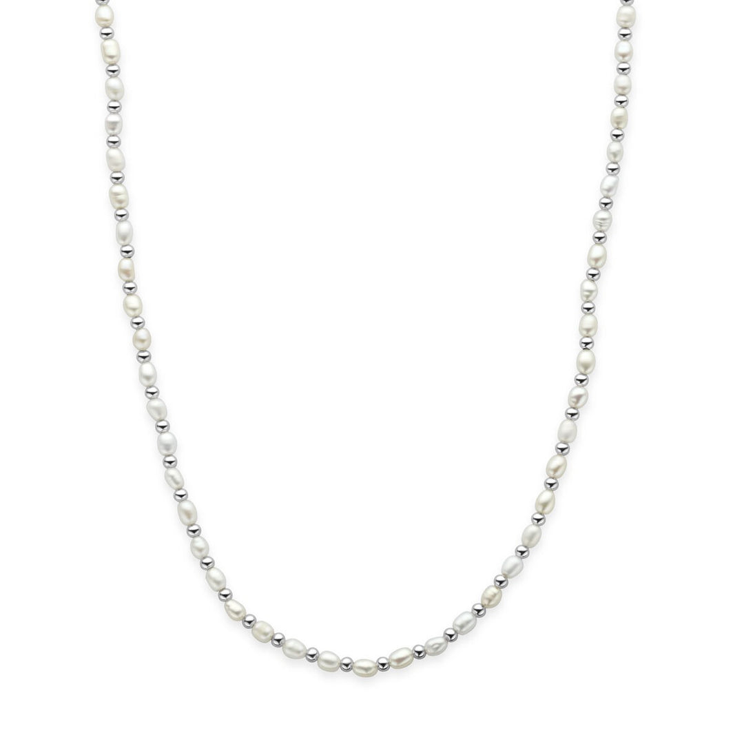Gerhodineerd 925 zilveren collier met parels
