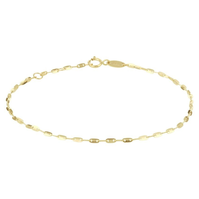 Bracelet en or jaune 14 carats avec maillons ovales.