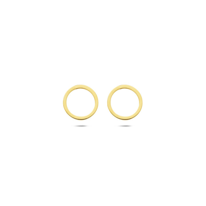 9k Geelgouden Oorknoppen Open Cirkel 8 mm