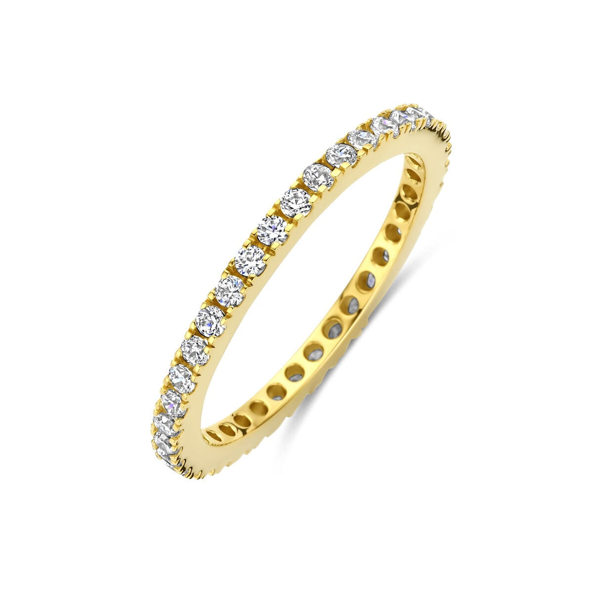 Bague en argent 925 doré ornée de zirconiums.