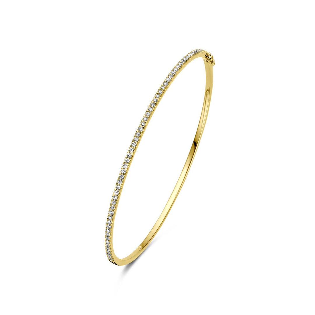 14k Geelgouden bangle met diamant