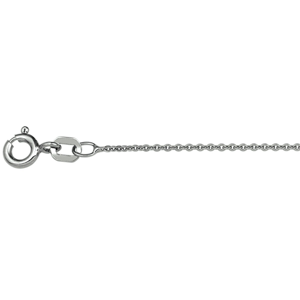 Chaîne en argent rhodié 925 avec motif d'ancre plat et fermoir à ressort.