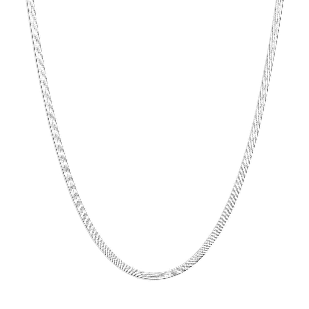 Gerhodineerd 925 zilveren slangcollier 3,6 mm