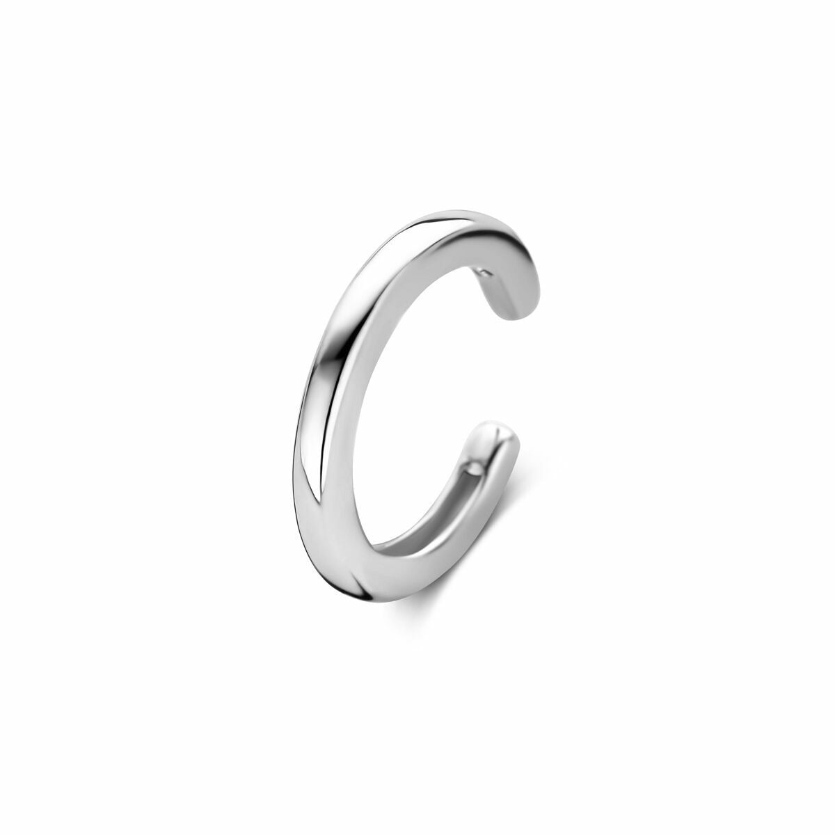 Ear cuff en argent rhodié avec une finition lisse et brillante.
