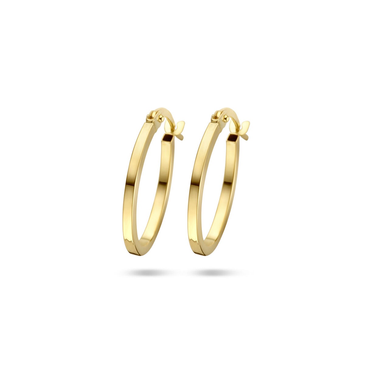 Boucles d'oreilles en or jaune de 9 carats, au design fin et élégant.