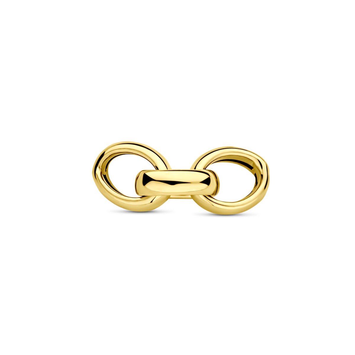 Élément en or jaune 14 carats avec un design de maillon, lisse et brillant.