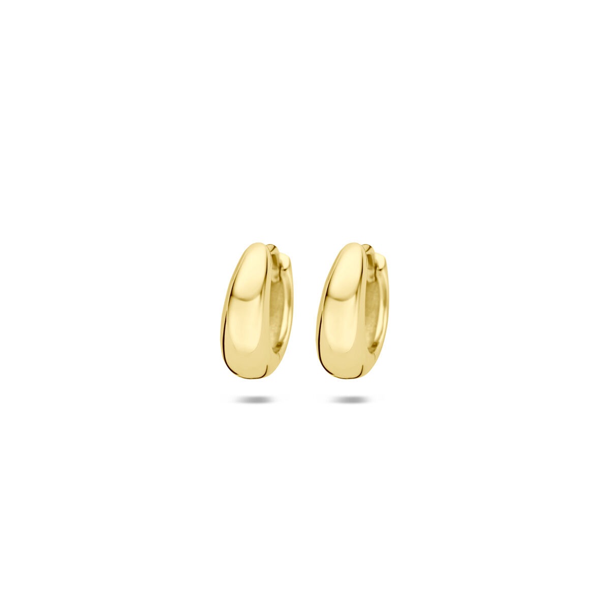 Boucles d'oreilles en argent 925 doré, de forme arrondie et lisse.