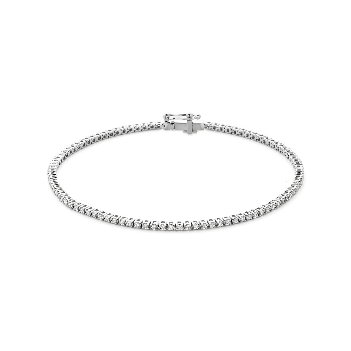 Bracelet en or blanc 14 carats avec diamants cultivés en laboratoire.