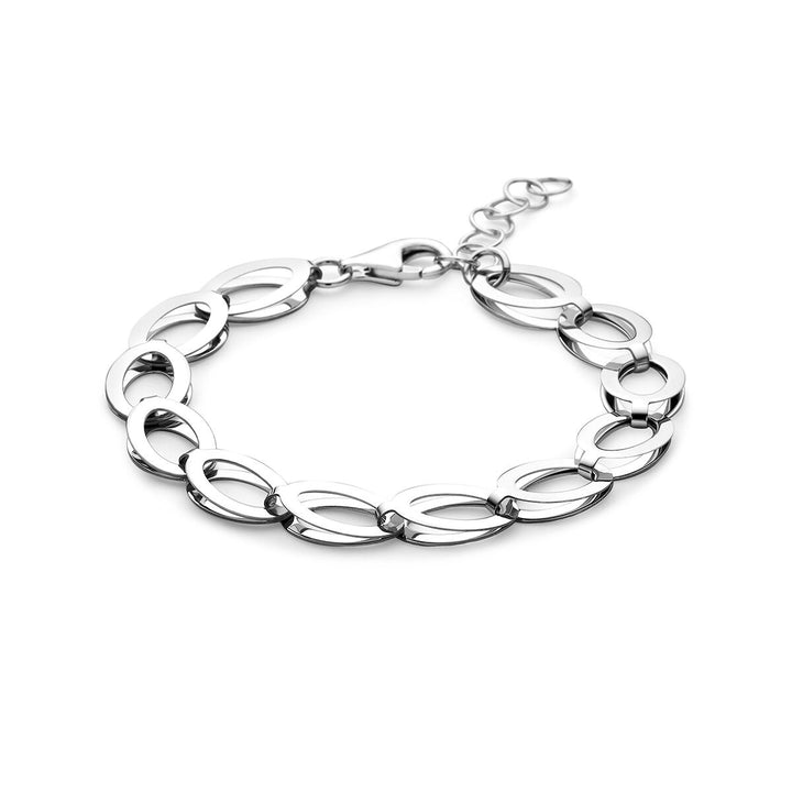 Gerhodineerde 925 zilveren schakelarmband