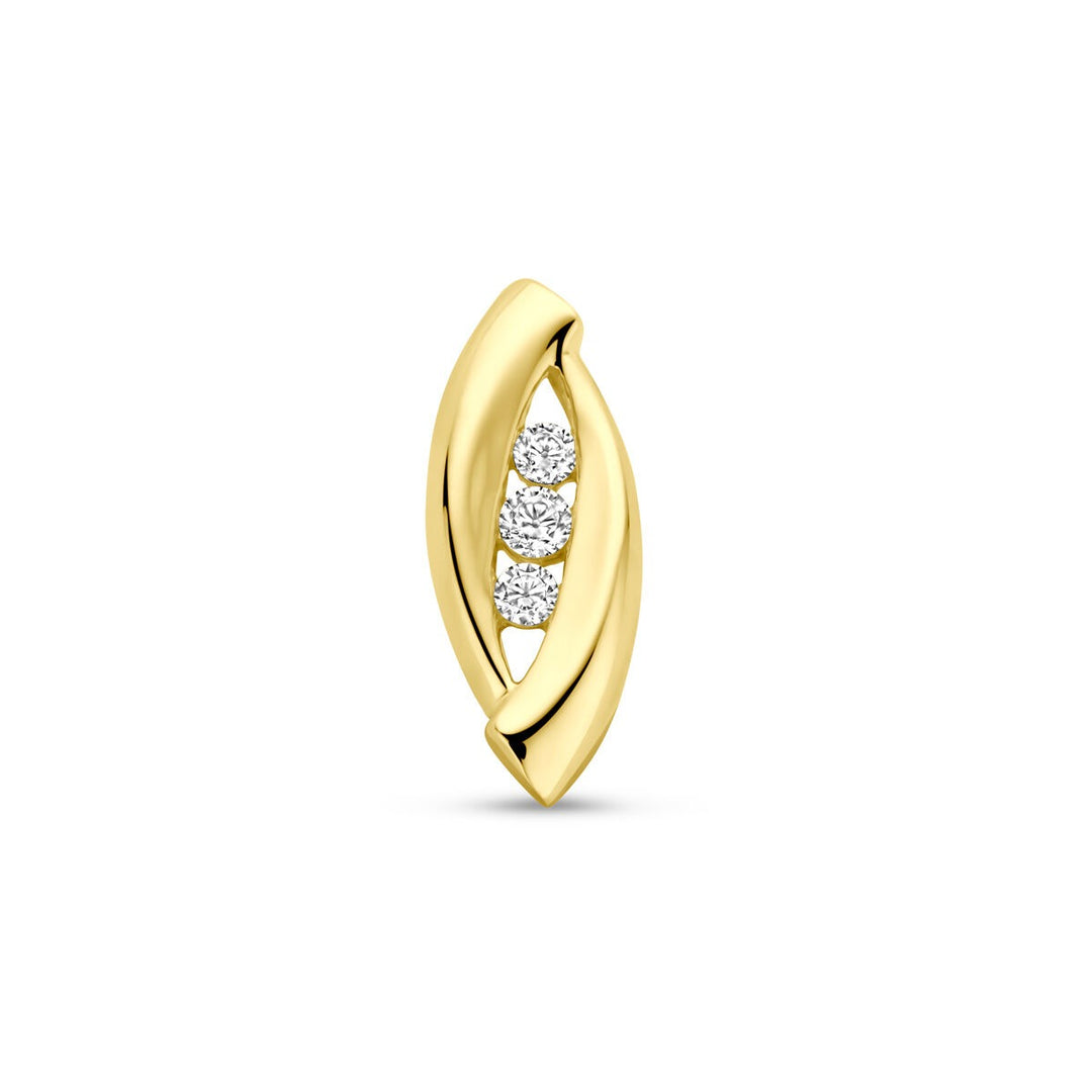 14k Geelgouden hanger met zirkonia – 15 mm