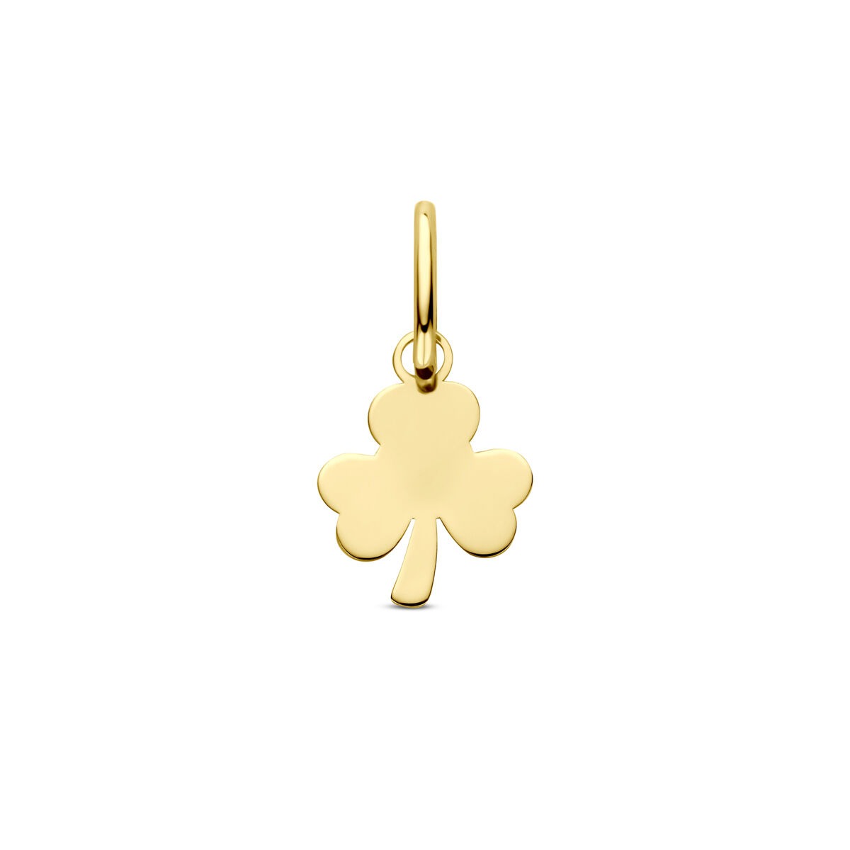 Pendentif en or jaune 14 carats en forme de trèfle.