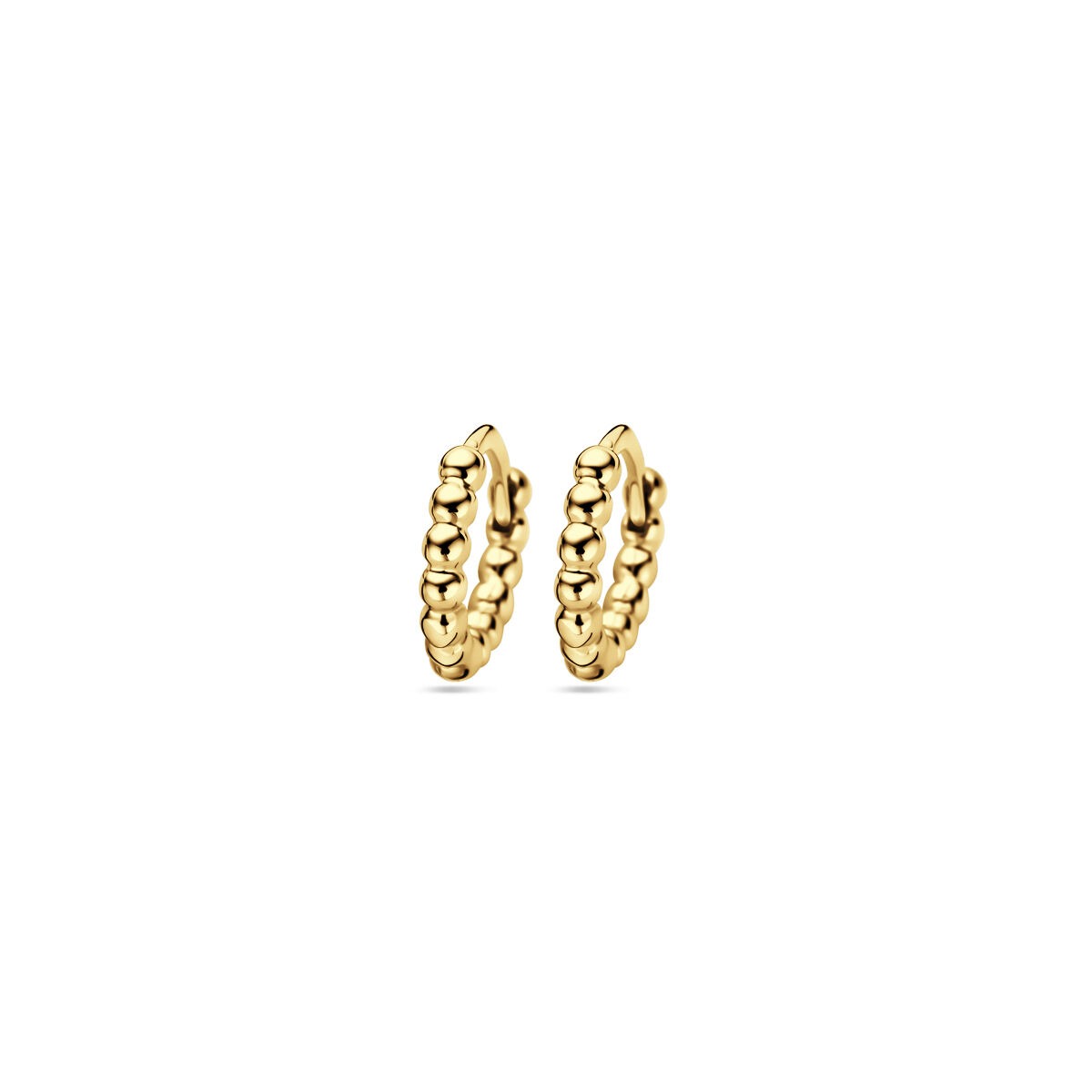 Boucles d'oreilles en argent doré avec finition polie et accents dorés.