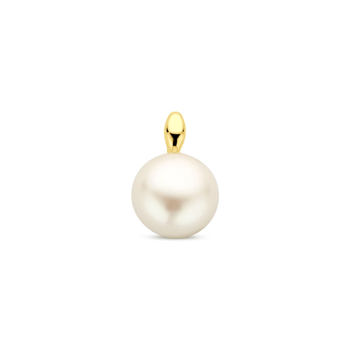 pendentif en or jaune 14 carats avec perle blanche.