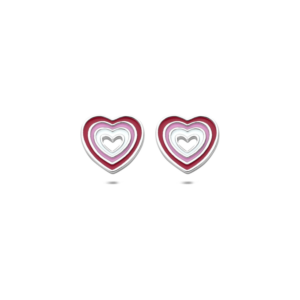 Puces d'oreilles en argent en forme de cœur – rhodié bijou pour enfant 9 mm