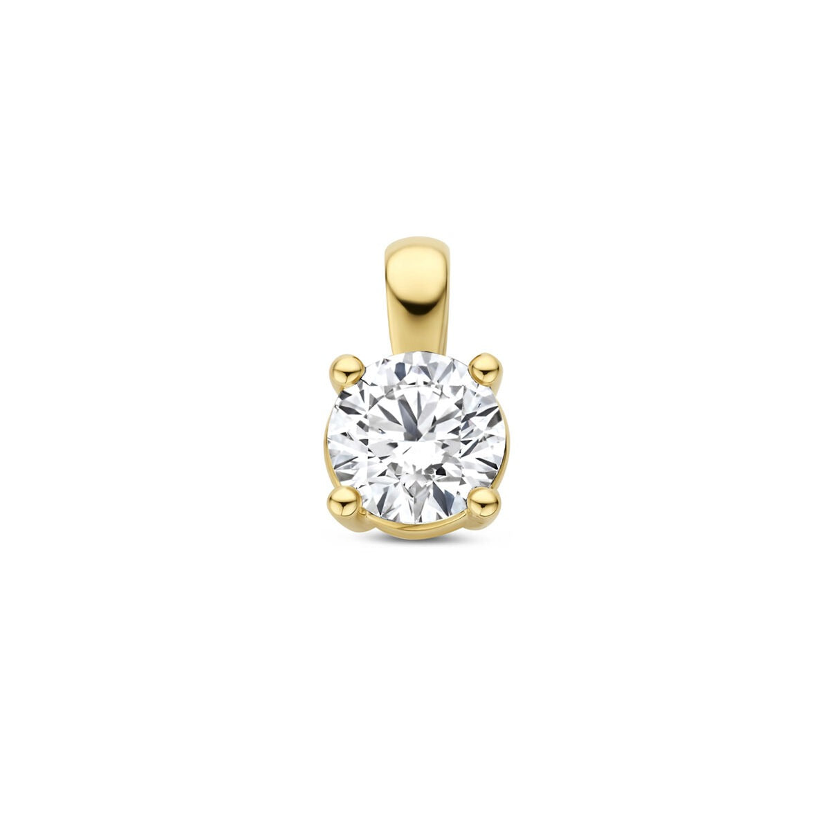 Pendentif en or jaune 14 carats avec un diamant lab grown de 0,25 ct, taille brillant.