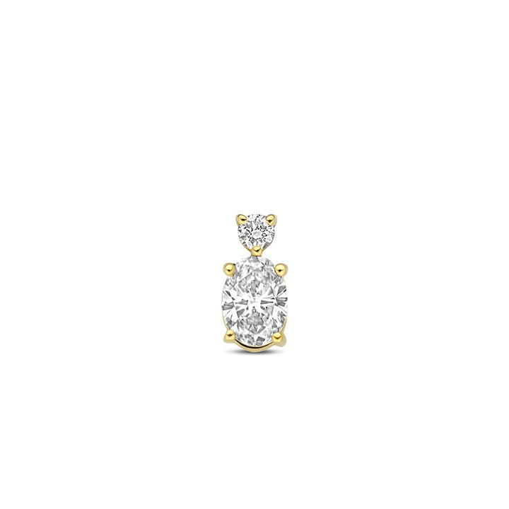 14k Geelgouden hanger met lab grown diamant