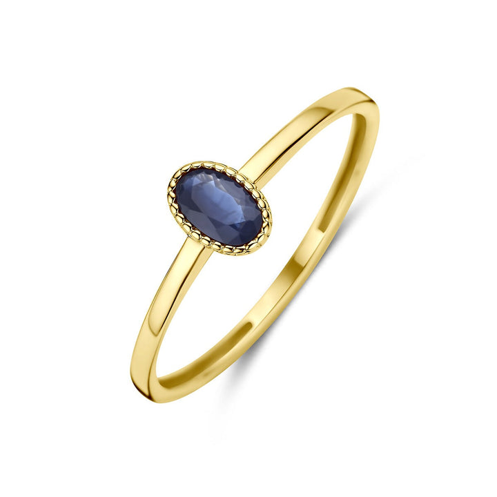 14k Geelgouden ring met saffier