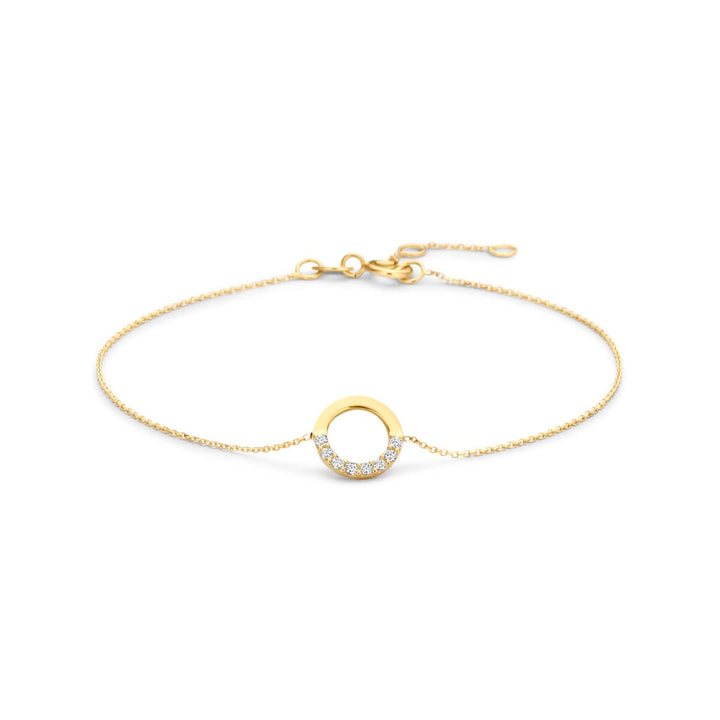 9k Geelgouden armband met zirkonia