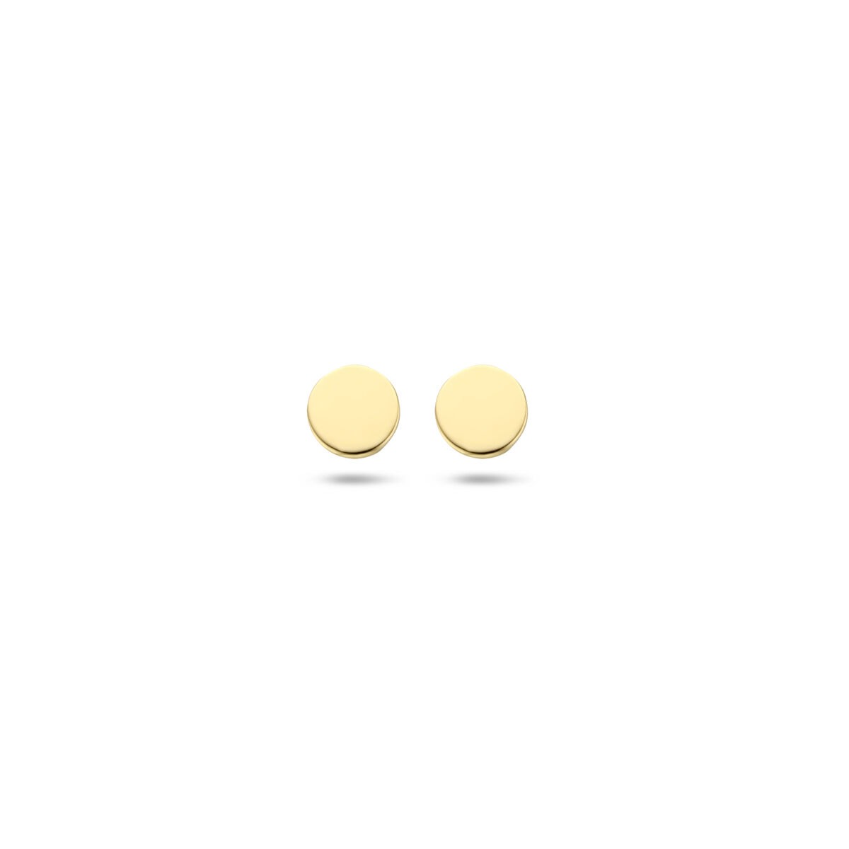 Boucles d'oreilles rondes en or 14 carats, finition polie, de 4 mm.
