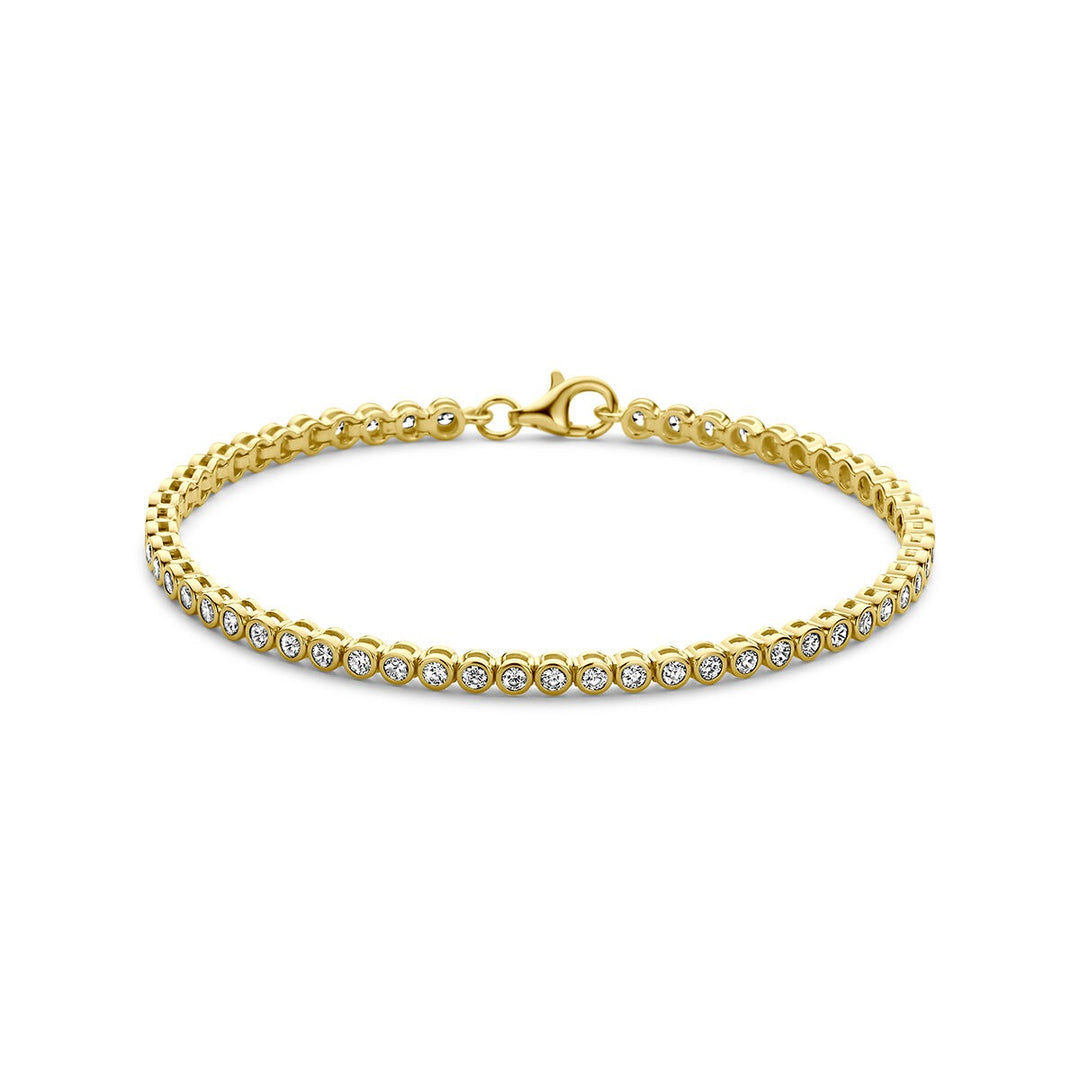 Verguld 925 zilveren tennisarmband met zirkonia