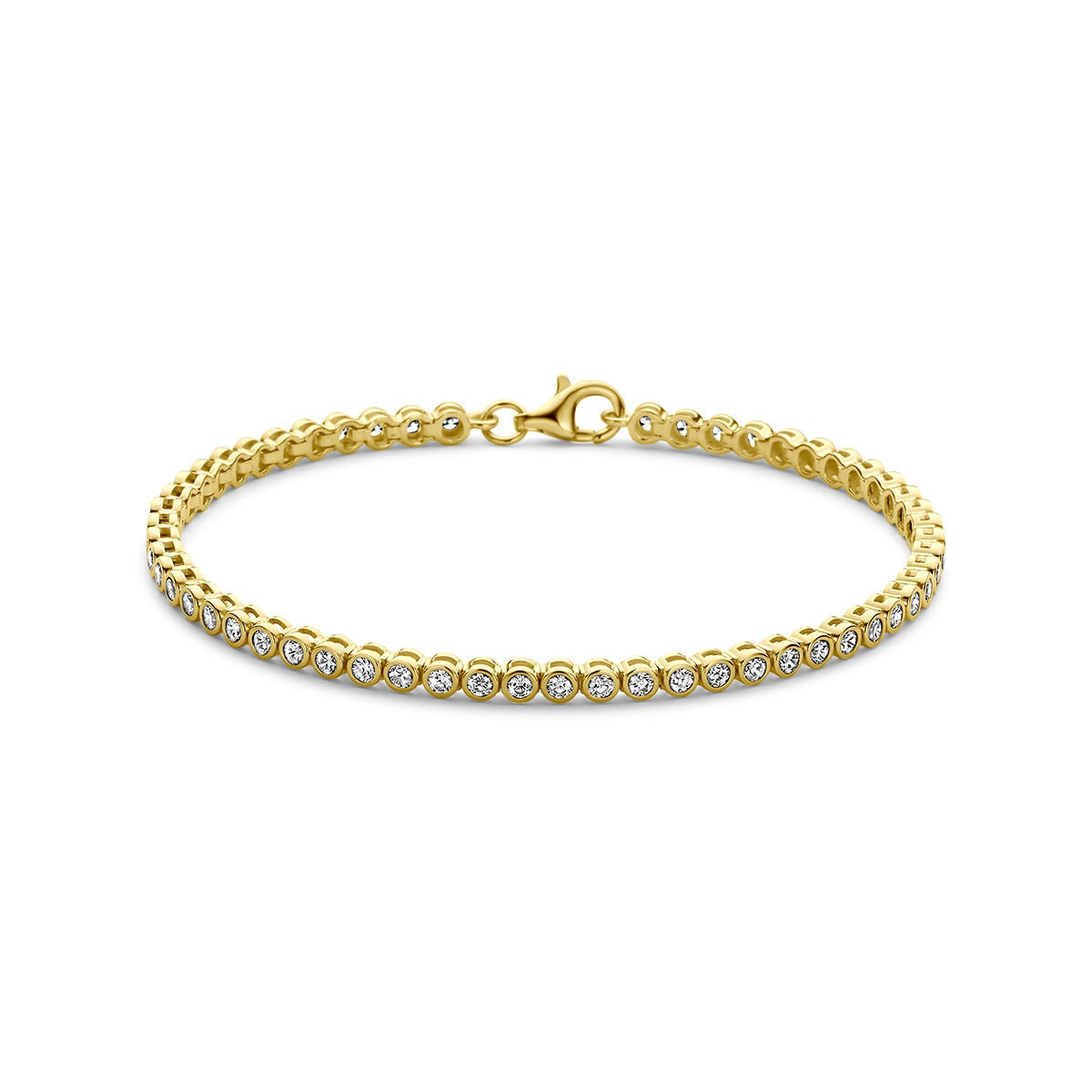 Bracelet en argent 925 doré avec des zirconias scintillants.