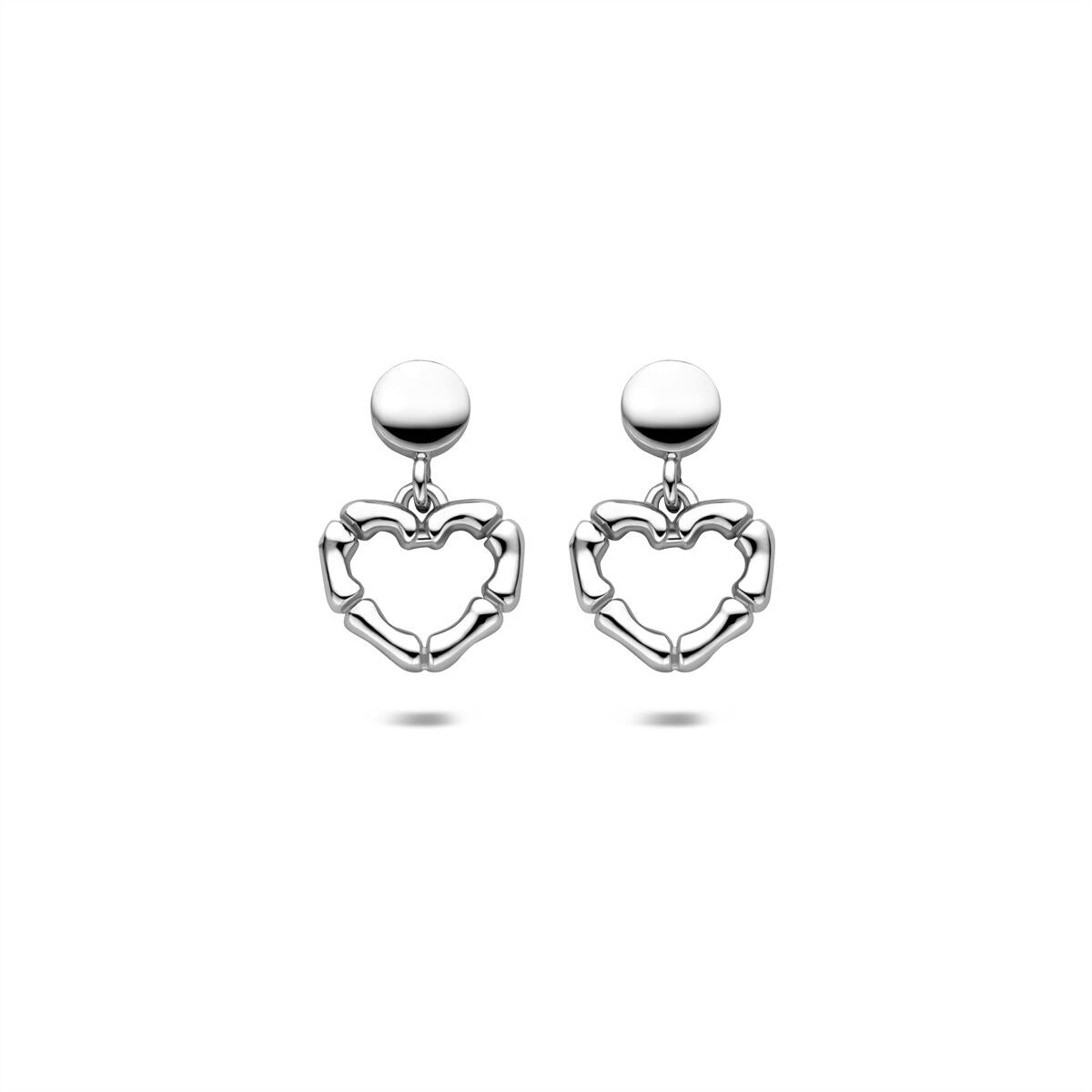 Boucles d'oreilles en argent avec cœur – rhodié argent 16,5 mm